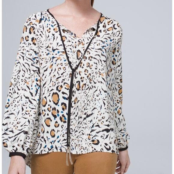 WHBM Leopard Print Blouse size M nwt - Picture 1 of 10